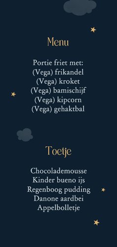 Menukaart communie lentefeest vintage vliegtuig sterretjes 3