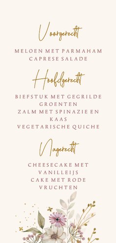 Menukaart herfst trouwen Achterkant