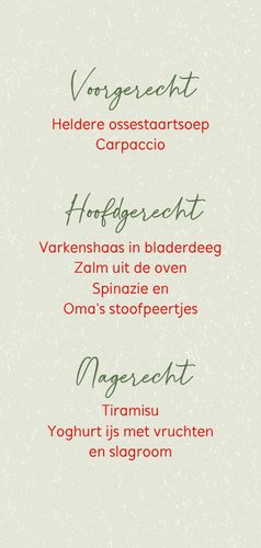 Menukaart kerst kabouter draagt hart 3