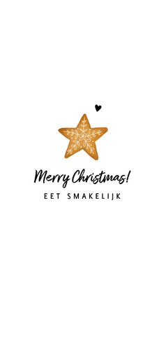 Menukaart kerstdiner met kerstkoekje en takjes Achterkant