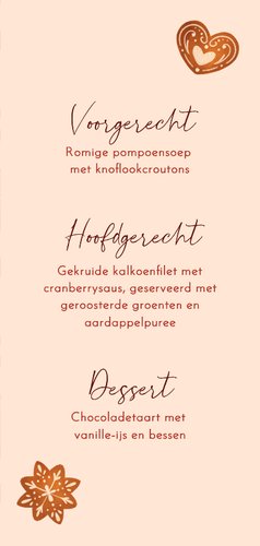 Menukaart kerstdiner met kerstkoekjes 3