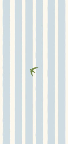  Menukaart lentefeest groene vogeltjes met blauwe streep Achterkant