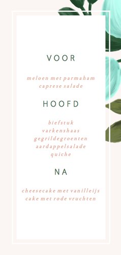 Menukaart met geschilderde takken en kader 3
