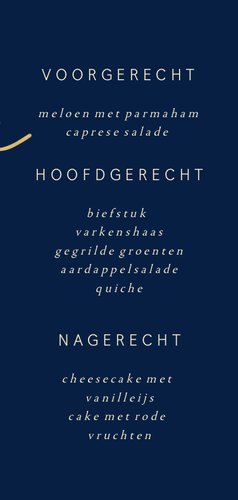 Menukaart met gouden 'MENU' langwerpig dubbel 3