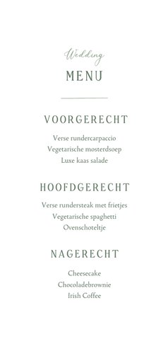 Menukaart minimalistisch waterverf takje grafisch stijlvol 3