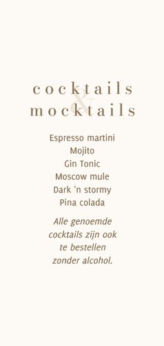 Menukaart modern food & drinks beige met bruin 2