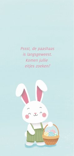 Menukaart paasmenu met illustratie van paashaas 2