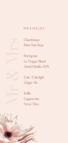 Menukaart stijlvol typografisch botanisch met wikkel effect 2