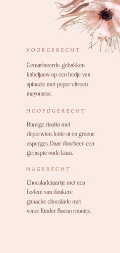 Menukaart stijlvol typografisch botanisch met wikkel effect 3