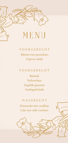 Menukaart voor de kerst romantisch stijlvol Achterkant
