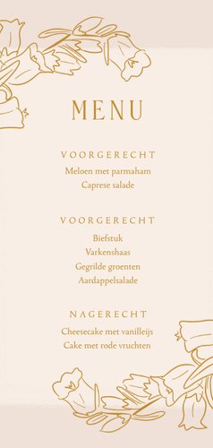 Menukaart voor de kerst romantisch stijlvol Achterkant