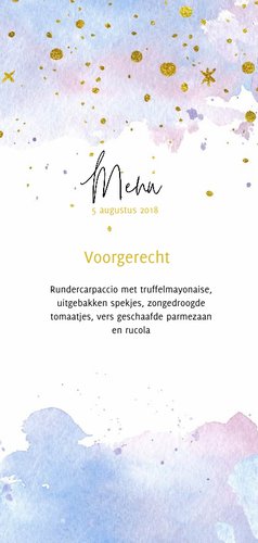 Menukaart waterverf 21 diner 2