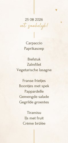 Minimalistische menukaart met gouden details 3