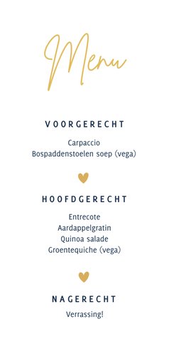 Moderne minimalistische donkerblauwe langwerpige menu kaart 3