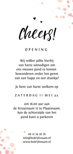 Opening met champagne en borrels and bites Achterkant