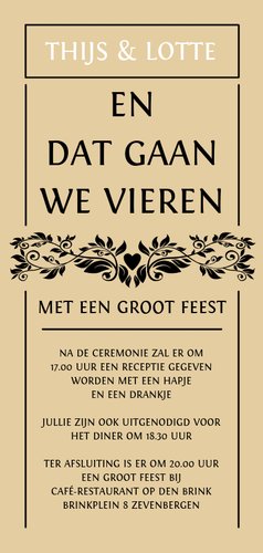 Originele trouwkaart met botanische vormen. Groot feest! 3