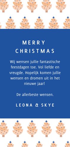 Photobooth kerstkaart met modern kerstboompje Achterkant