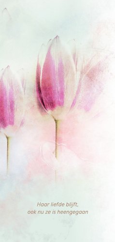Rouw bedankkaart tulpen zacht pastel 2