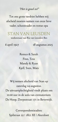 Rouwkaart duingras langwerpig 3