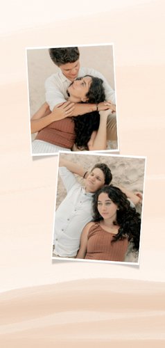 Save the date kaart met waterverf in beige tinten datum 2