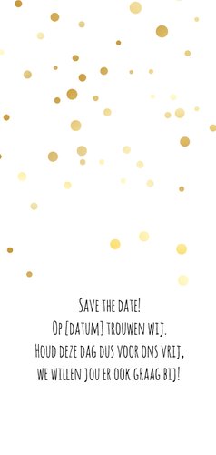 Save the date - langwerpig Achterkant