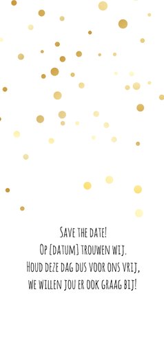 Save the date - langwerpig  Achterkant