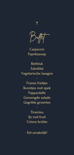 Stijlvolle communie menukaart met grote foto en foliedruk 3