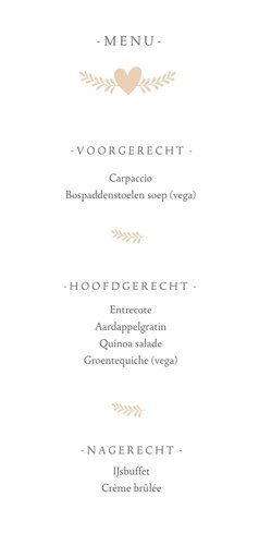 Stijlvolle langwerpige menukaart voor een huwelijk met foto 3