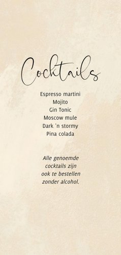 Stijlvolle menukaart beige steenlook 2
