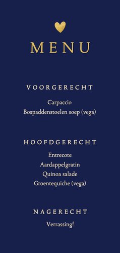 Stijlvolle menukaart vingerafdrukken hartje  3