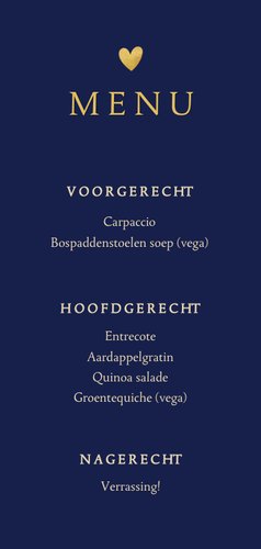 Stijlvolle menukaart vingerafdrukken hartje 3