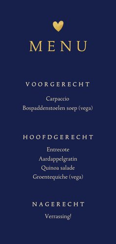 Stijlvolle menukaart vingerafdrukken hartje 3