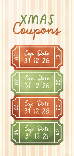 Tegoedbon maken uitknipbare XMAS coupons 2