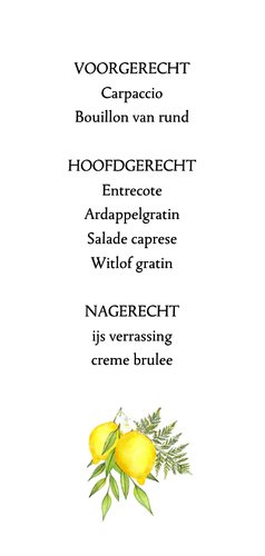 Trouwen menu botanische citroen Achterkant