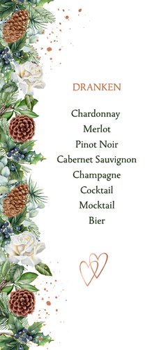 Trouwkaart menu botanische krans 2
