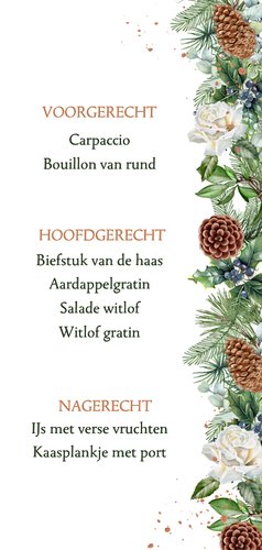 Trouwkaart menu botanische krans 3