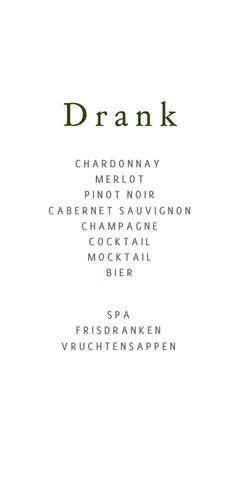 Trouwkaart menu Toscane landschap 2