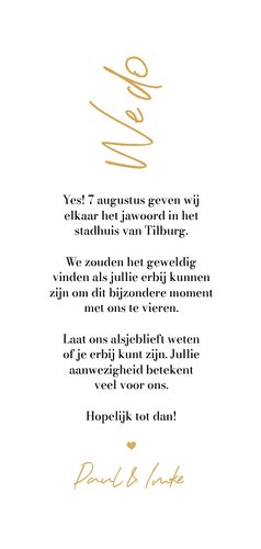 Trouwkaart stijlvol modern grafisch goud hartje uniek 3