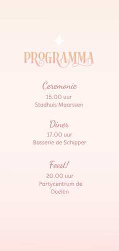 Trouwkaart stijlvol typografisch zacht pastel vrouwelijk 2