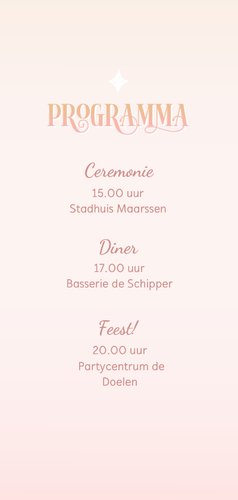 Trouwkaart stijlvol typografisch zacht pastel vrouwelijk 2