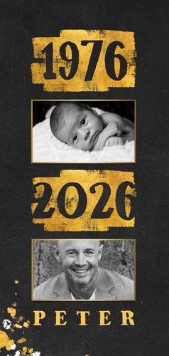 Uitnodiging goudlook 1976/2026 met foto 2