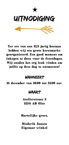 Uitnodiging kerstmarkt hip en feestelijk Achterkant