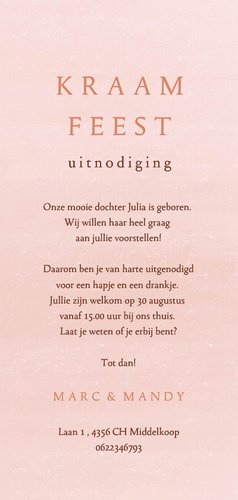 Uitnodiging kraamfeest meisje hertje en bloemen 3