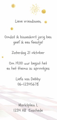 Uitnodiging met thema sprookje 3