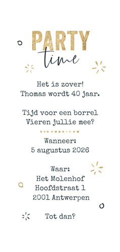 Uitnodiging verjaardag met bier Achterkant