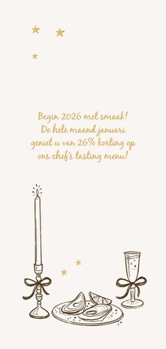 Zakelijke kerstkaart horeca restaurant doodle sterren goud 2