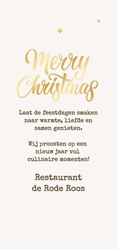 Zakelijke kerstkaart horeca restaurant doodle sterren goud 3