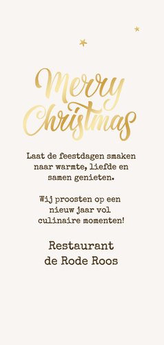 Zakelijke kerstkaart horeca restaurant doodle sterren goud 3