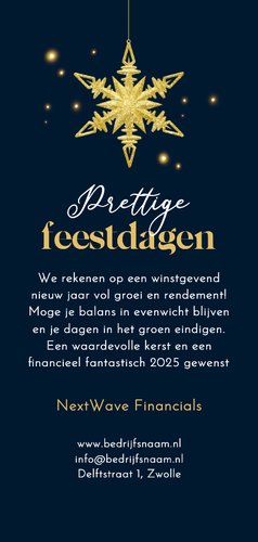 Zakelijke kerstkaart sterren sprankelend goud 2027 Achterkant