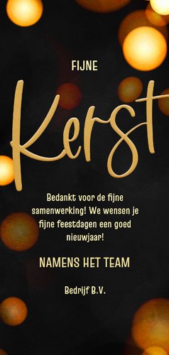 Zakelijke kerstkaart zwart 2027 kerstbal langwerpig Achterkant